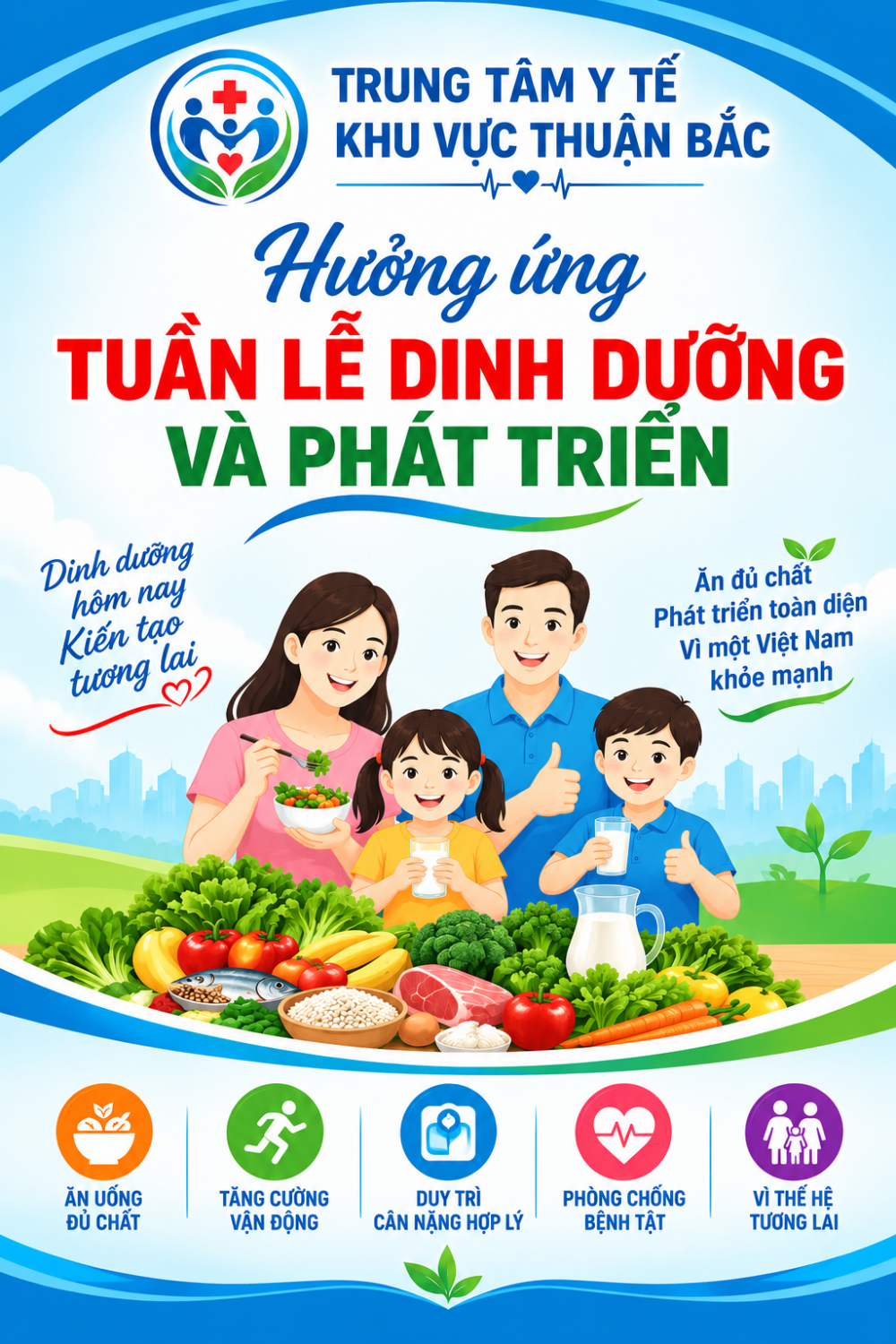 TRUNG TÂM Y TẾ KHU VỰC THUẬN BẮC HƯỞNG ỨNG TUẦN LỄ DINH DƯỠNG VÀ PHÁT TRIỂN